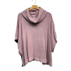 Barefoot Dreams Dusty pink cowl-neck poncho-style top size S/M relaxed fit